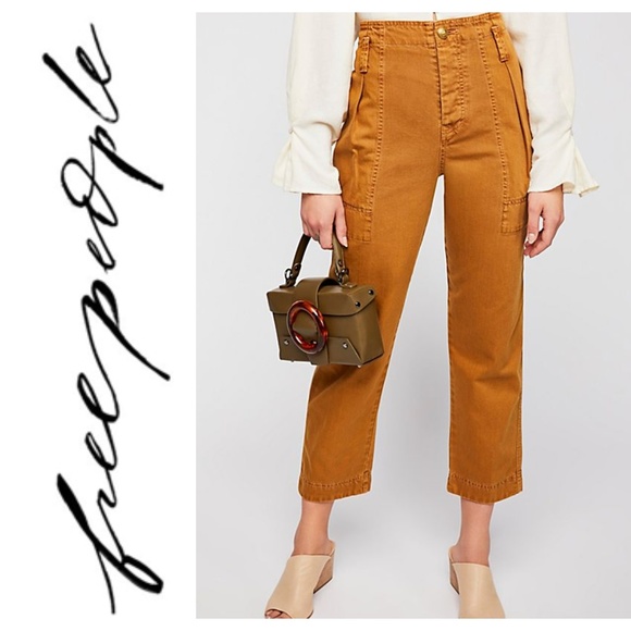 Free People Pants - Free People Brown Crop Chinos Size 6